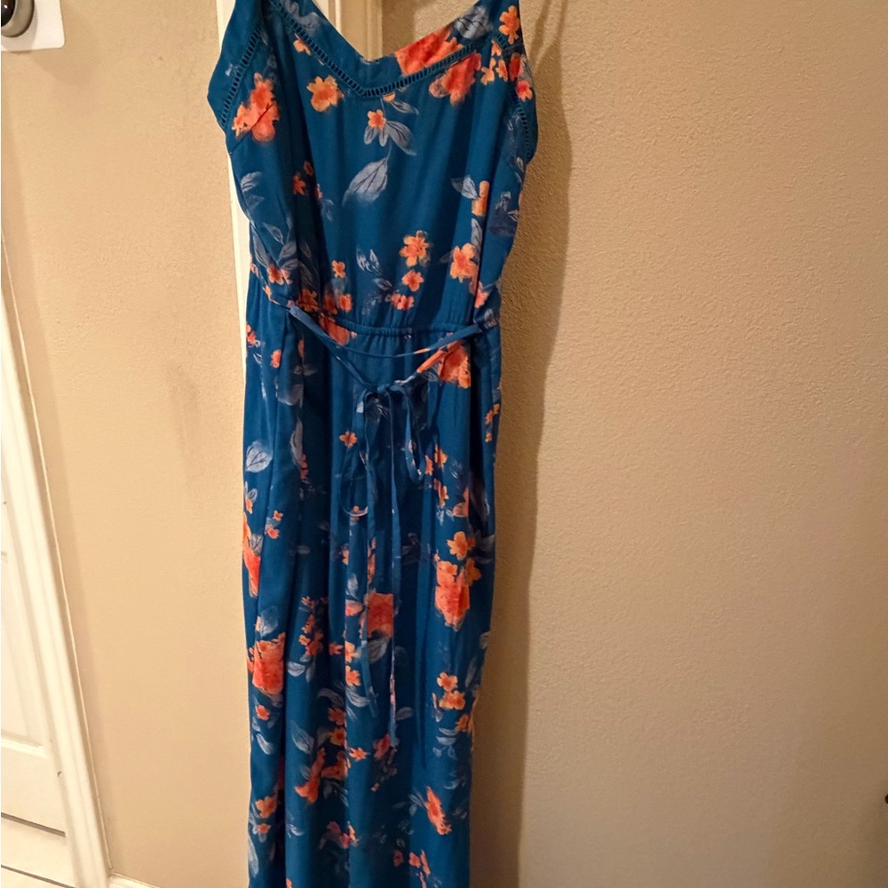New with tags - Skies Are Blue Vibrant Blue and Orange Jumpsuit